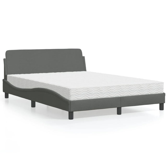 Letto con Materasso Dover Grigio Scuro 140x200cm Tessuto 3208405
