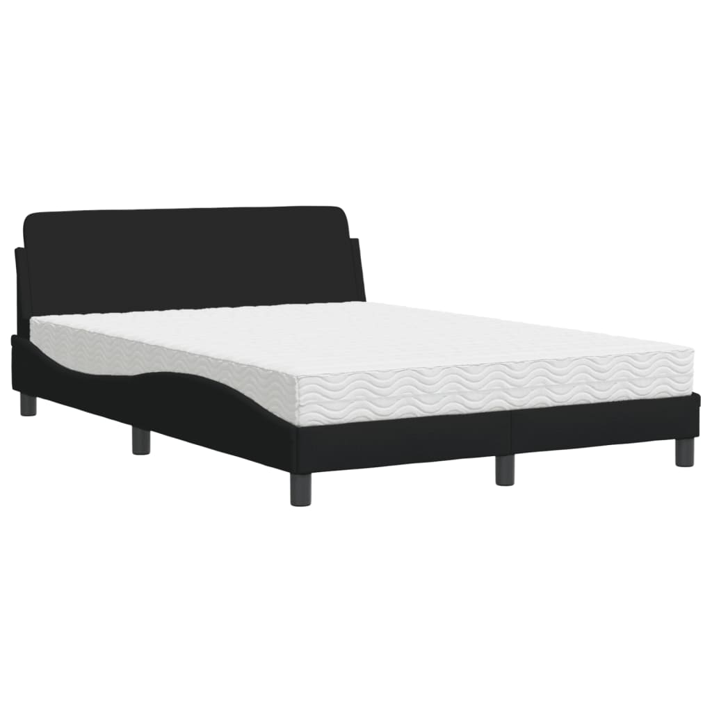 Letto con Materasso Dover Nero 140x200 cm in Tessuto 3208406