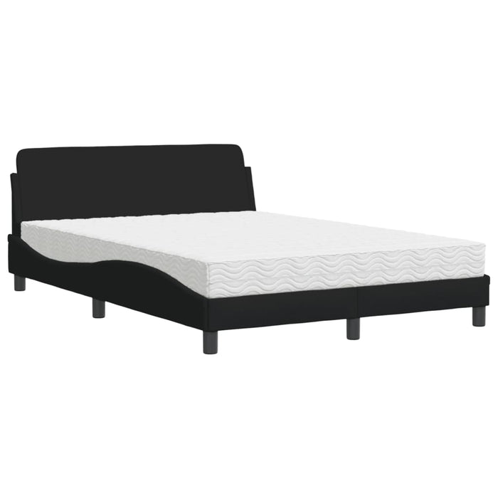 Letto con Materasso Dover Nero 140x200 cm in Tessuto 3208406