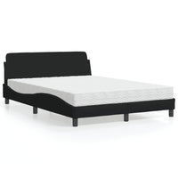 Letto con Materasso Dover Nero 140x200 cm in Tessuto 3208406