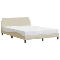 Letto con Materasso Dover Crema 140x200 cm in Tessuto 3208409
