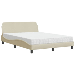 Letto con Materasso Dover Crema 140x200 cm in Tessuto 3208409