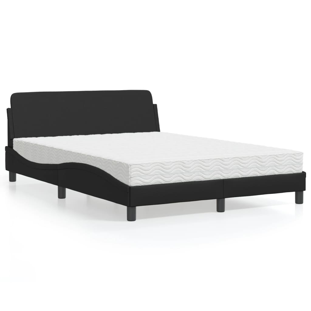 Letto con Materasso Dover Nero 140x200 cm in Similpelle 3208417