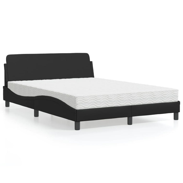 Letto con Materasso Dover Nero 140x200 cm in Similpelle 3208417