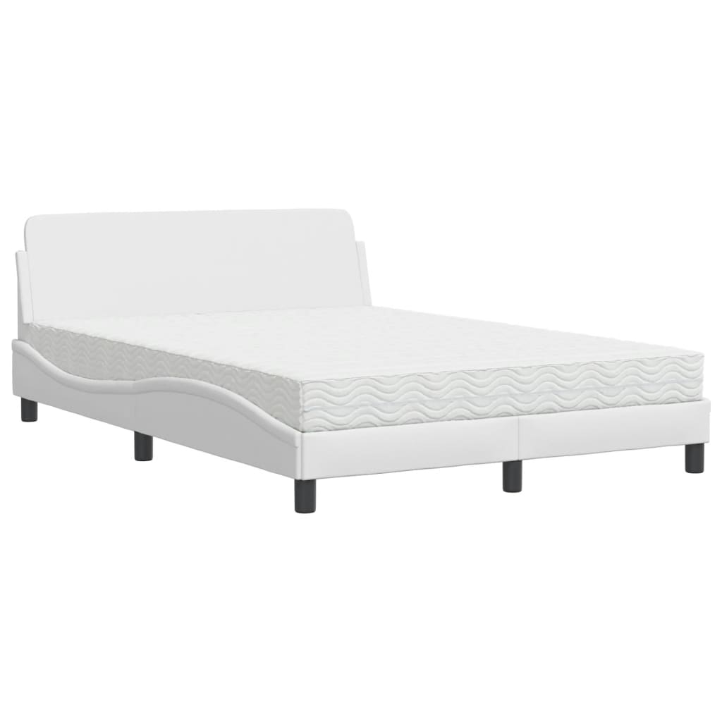 Letto con Materasso Dover Bianco 140x200 cm in Similpelle 3208418