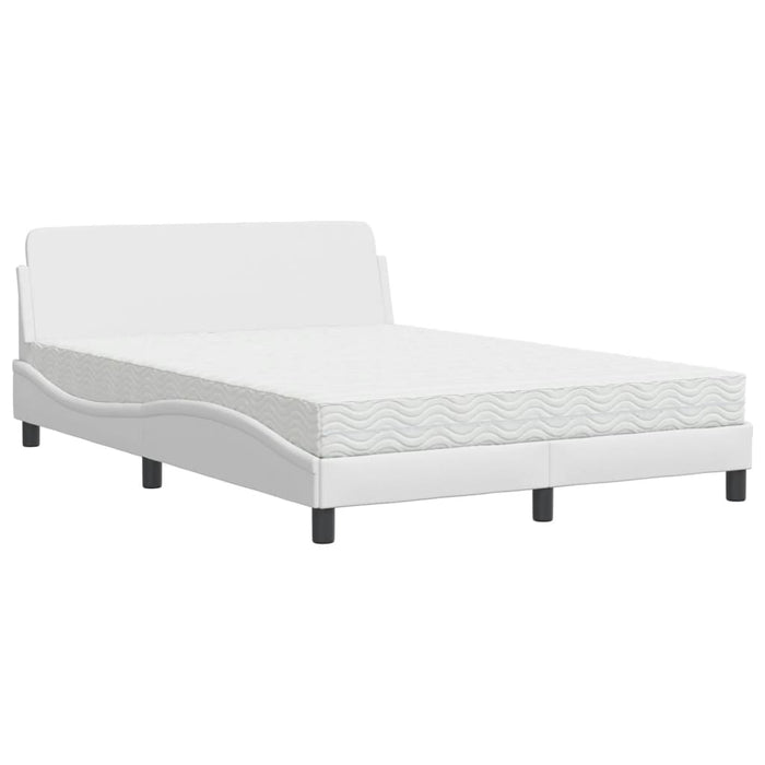 Letto con Materasso Dover Bianco 140x200 cm in Similpelle 3208418