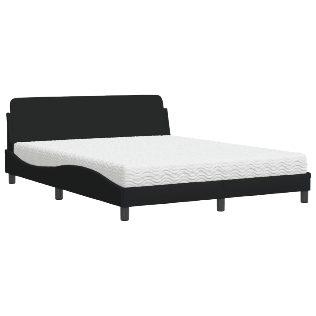 Letto con Materasso Dover Nero 160x200 cm in Tessuto 3208426
