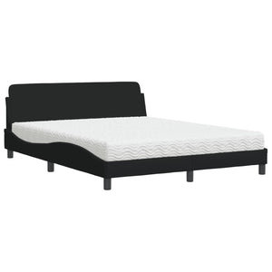 Letto con Materasso Dover Nero 160x200 cm in Tessuto 3208426