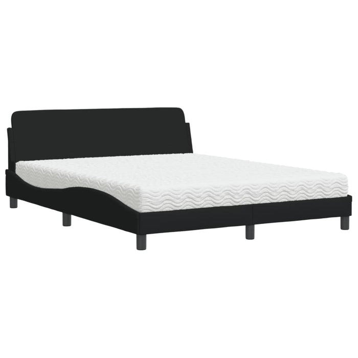Letto con Materasso Dover Nero 160x200 cm in Tessuto 3208426