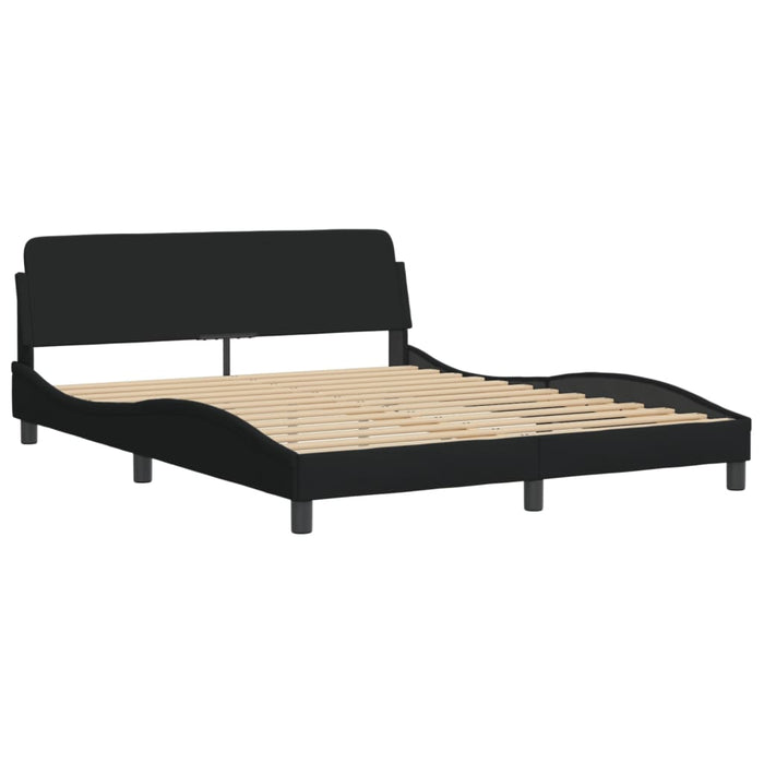 Letto con Materasso Dover Nero 160x200 cm in Tessuto 3208426