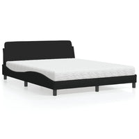 Letto con Materasso Dover Nero 160x200 cm in Tessuto 3208426