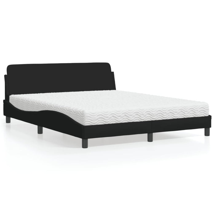 Letto con Materasso Dover Nero 160x200 cm in Tessuto 3208426