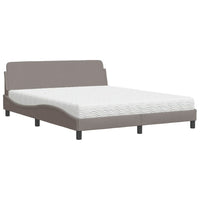 Letto con Materasso Dover Tortora 160x200 cm in Tessuto 3208428