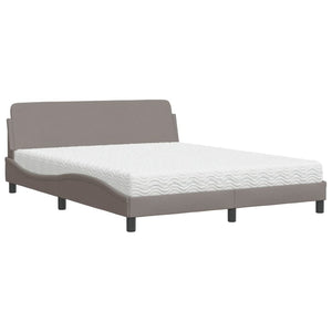 Letto con Materasso Dover Tortora 160x200 cm in Tessuto 3208428