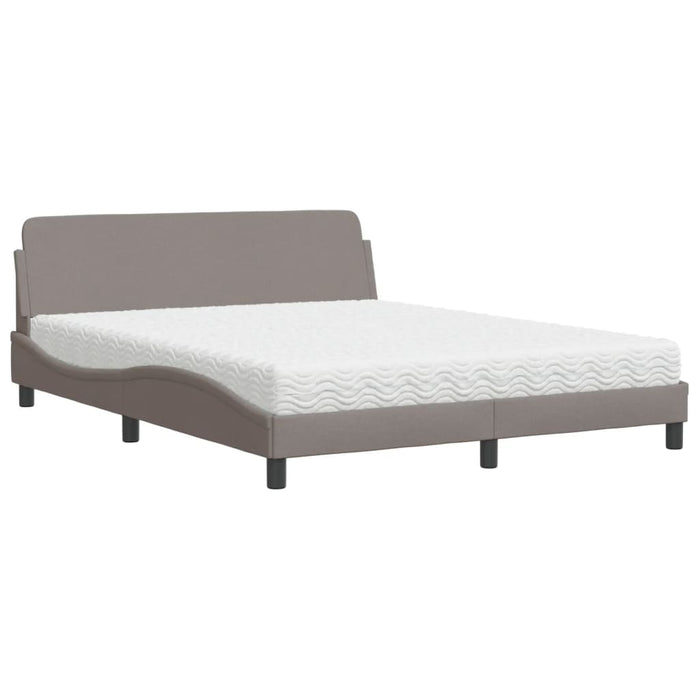 Letto con Materasso Dover Tortora 160x200 cm in Tessuto 3208428