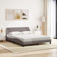 Letto con Materasso Dover Tortora 160x200 cm in Tessuto 3208428