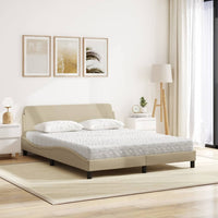 Letto con Materasso Dover Crema 160x200 cm in Tessuto 3208429