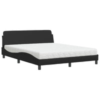 Letto con Materasso Dover Nero 160x200 cm in Similpelle 3208437