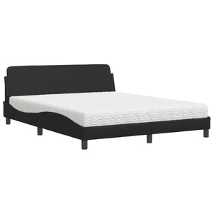 Letto con Materasso Dover Nero 160x200 cm in Similpelle 3208437