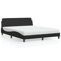 Letto con Materasso Dover Nero 160x200 cm in Similpelle 3208437