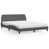 Letto con Materasso Dover Grigio 160x200 cm in Similpelle 3208440