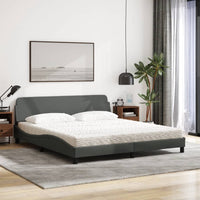 Letto con Materasso Dover Grigio Scuro 180x200 cm Tessuto 3208445