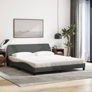 Letto con Materasso Dover Grigio Scuro 180x200 cm Tessuto 3208445