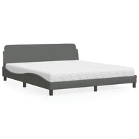 Letto con Materasso Dover Grigio Scuro 180x200 cm Tessuto 3208445