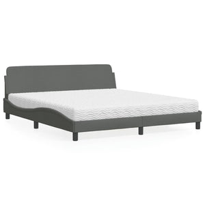Letto con Materasso Dover Grigio Scuro 180x200 cm Tessuto 3208445