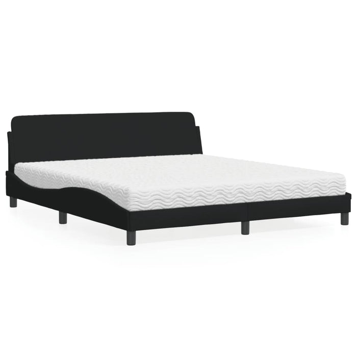 Letto con Materasso Dover Nero 180x200 cm in Tessuto 3208446