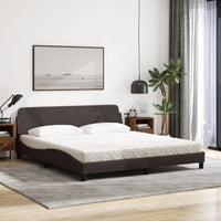 Letto con Materasso Dover Marrone Scuro 180x200cm Tessuto 3208447