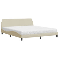 Letto con Materasso Dover Crema 180x200 cm in Tessuto 3208449
