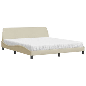 Letto con Materasso Dover Crema 180x200 cm in Tessuto 3208449