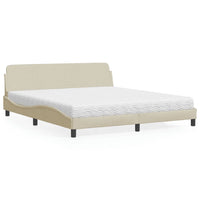 Letto con Materasso Dover Crema 180x200 cm in Tessuto 3208449