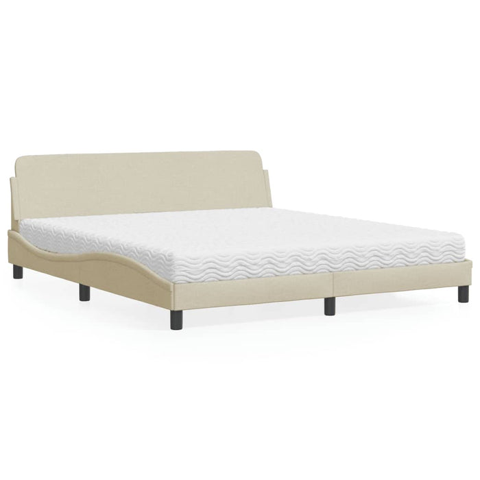 Letto con Materasso Dover Crema 180x200 cm in Tessuto 3208449