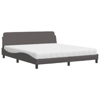 Letto con Materasso Dover Grigio 180x200 cm in Similpelle 3208460