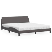 Letto con Materasso Dover Grigio 180x200 cm in Similpelle 3208460