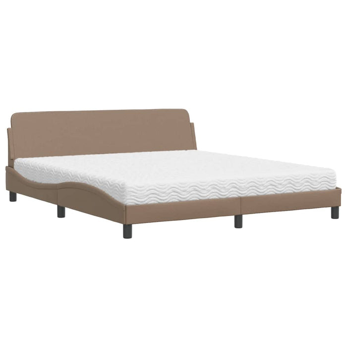 Letto con Materasso Dover Cappuccino 180x200cm Similpelle 3208461