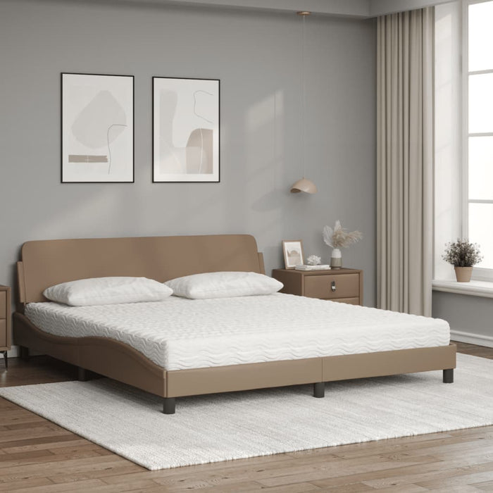 Letto con Materasso Dover Cappuccino 180x200cm Similpelle 3208461