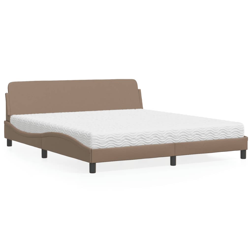 Letto con Materasso Dover Cappuccino 180x200cm Similpelle 3208461