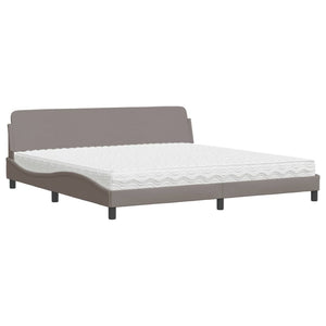Letto con Materasso Dover Tortora 200x200 cm in Tessuto 3208468