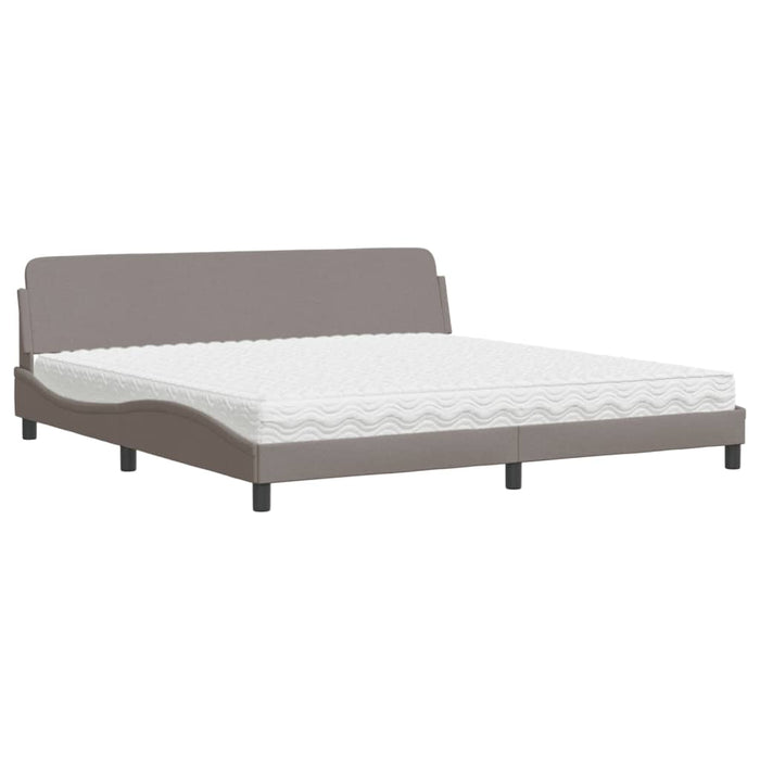 Letto con Materasso Dover Tortora 200x200 cm in Tessuto 3208468