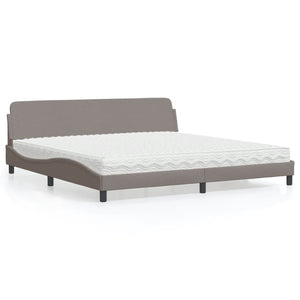 Letto con Materasso Dover Tortora 200x200 cm in Tessuto 3208468