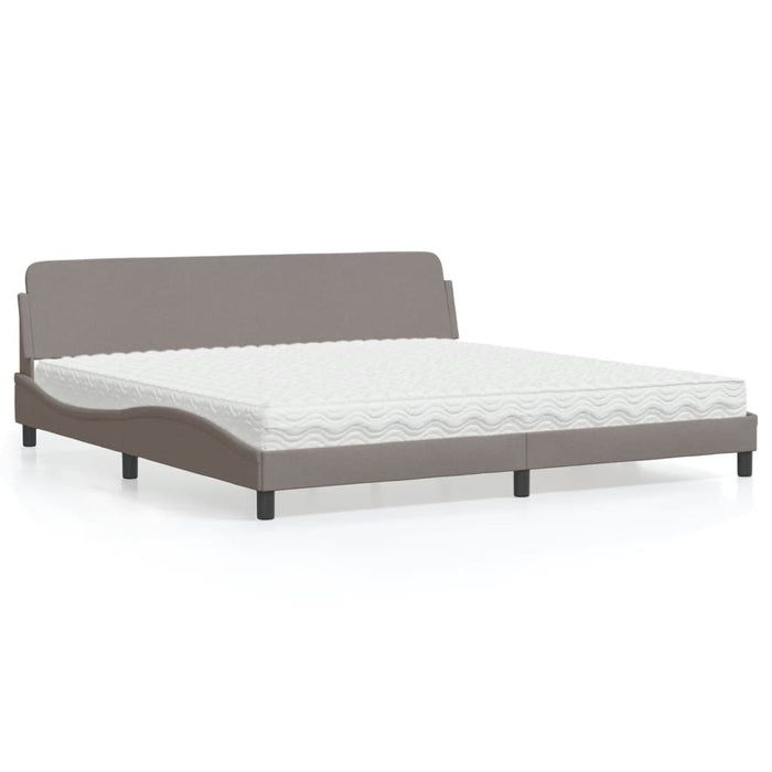 Letto con Materasso Dover Tortora 200x200 cm in Tessuto 3208468
