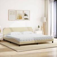 Letto con Materasso Dover Crema 200x200 cm in Tessuto 3208469