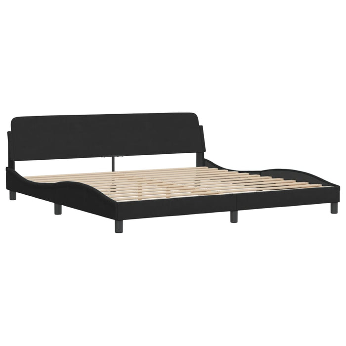 Letto con Materasso Dover Nero 200x200 cm in Velluto 3208473