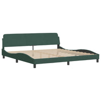 Letto con Materasso Dover Verde Scuro 200x200 cm Velluto 3208474