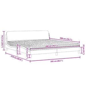 Letto con Materasso Dover Rosa 200x200 cm in Velluto 3208476