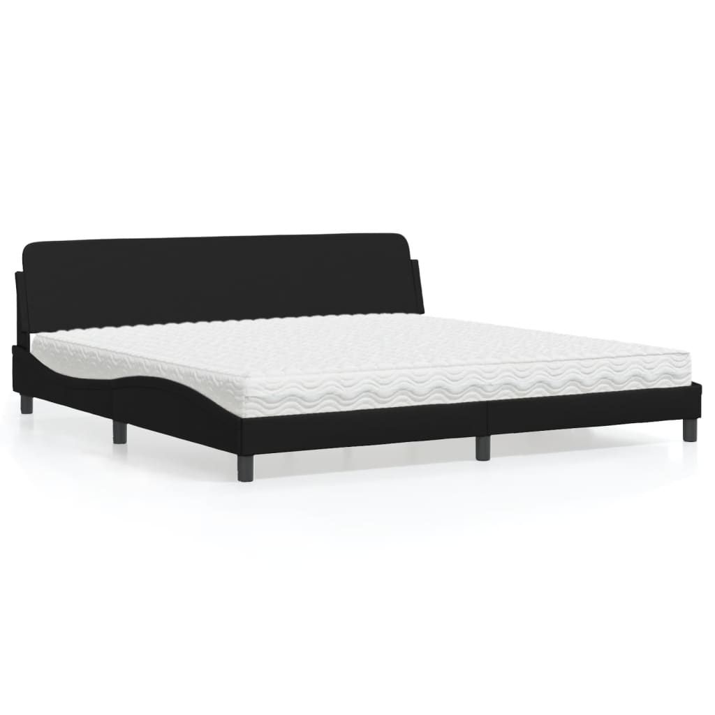 Letto con Materasso Dover Nero 200x200 cm in Similpelle 3208477
