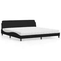 Letto con Materasso Dover Nero 200x200 cm in Similpelle 3208477